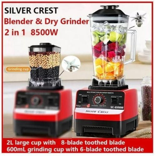 SILVER CREST 2L Industrial 8500W Food Crusher Blender With 2 Jar
