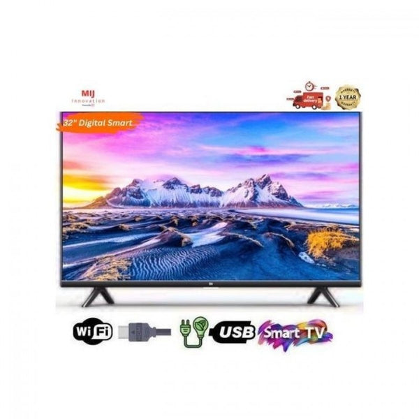 Mi+ 32'' Inches Smart Digital Satellite Frameless HD LED TV - Black + 12 MONTHS WARRANTY- Black (MIJ