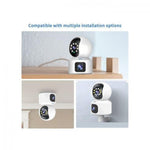 2NLF 1080p Full HD Dual-Screen Security Camera with Motion Detection, Colour Night Vision, Two-Way A
