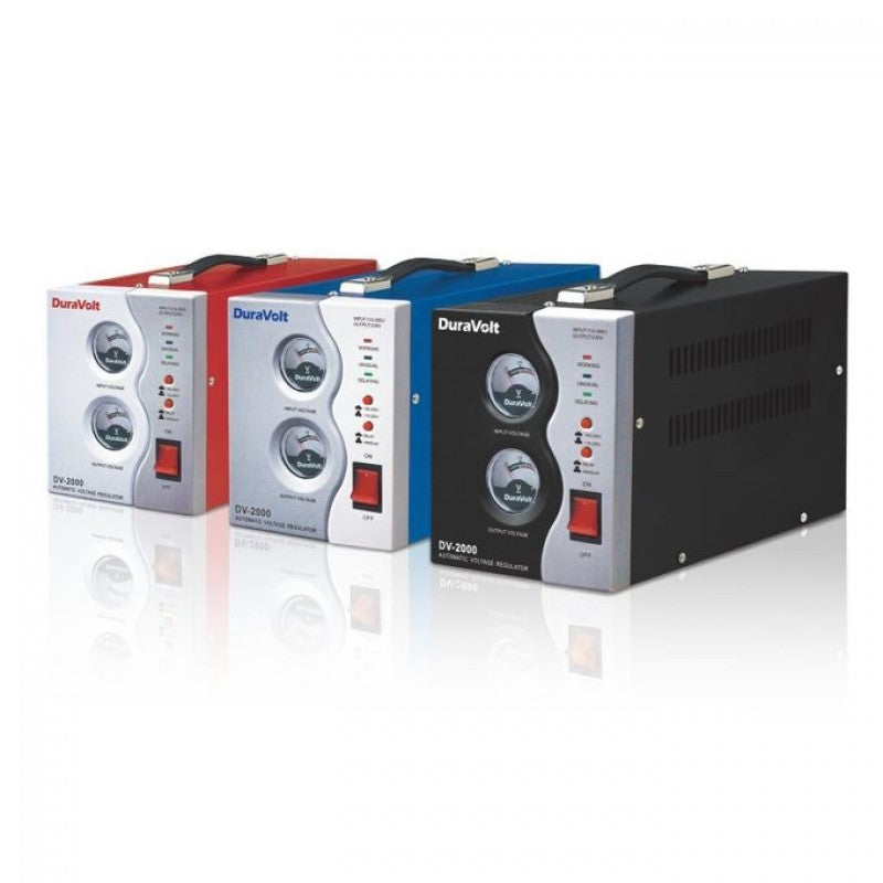Official Store Duravolt 2000VA Relay Automatic Voltage Stabilizer DV-2000 Blue Red or Black