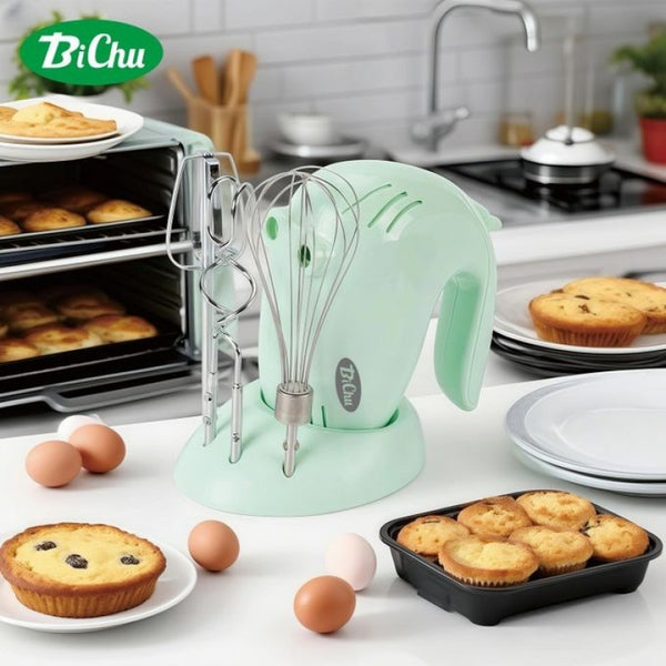 BiChu BiChu-Handheld Electric Egg Beater, Handheld 5-speed Cream Desktop Blender，Can be used to beat