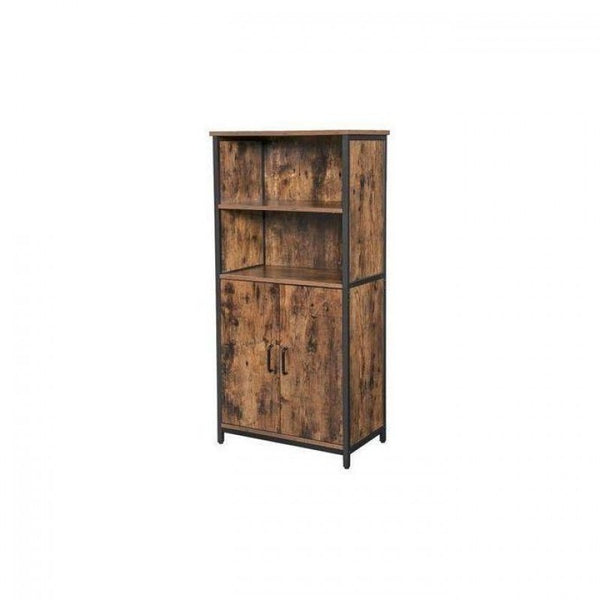 LASA Rustic 2-Door Bookshelf Cabinet – Industrial Storage