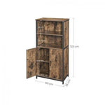 LASA Rustic 2-Door Bookshelf Cabinet – Industrial Storage