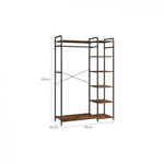 LASA Industrial Open Wardrobe with Shelves - Metal Clothing Rack & Storage