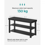 LASA 3-Tier Bamboo Shoe Bench - Sturdy Entryway Organizer with Storage Shelves