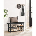 LASA 3-Tier Bamboo Shoe Bench - Sturdy Entryway Organizer with Storage Shelves