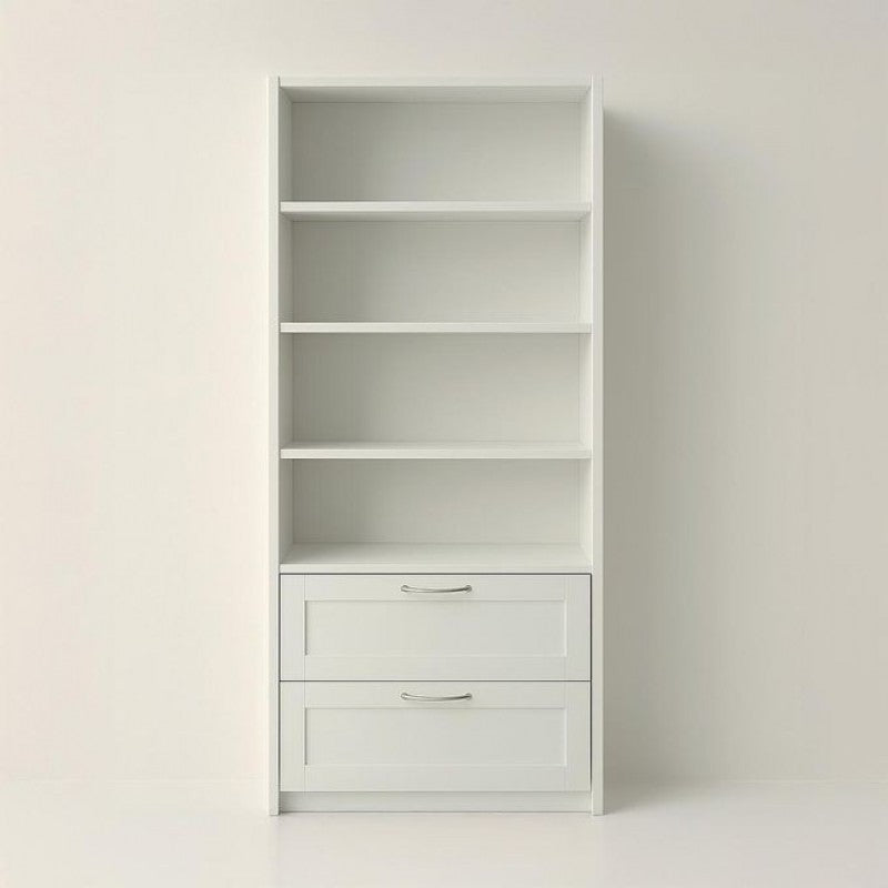 LASA 6-Tier Bookshelf with 2 Drawers - Storage Unit for Home & Office