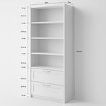 LASA 6-Tier Bookshelf with 2 Drawers - Storage Unit for Home & Office