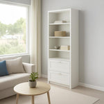 LASA 6-Tier Bookshelf with 2 Drawers - Storage Unit for Home & Office