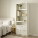 LASA 6-Tier Bookshelf with 2 Drawers - Storage Unit for Home & Office