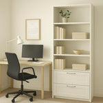 LASA 6-Tier Bookshelf with 2 Drawers - Storage Unit for Home & Office