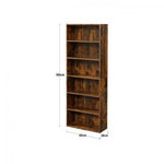 LASA 6-Tier Open Bookcase – Freestanding Industrial Style
