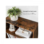 LASA 6-Tier Open Bookcase – Freestanding Industrial Style