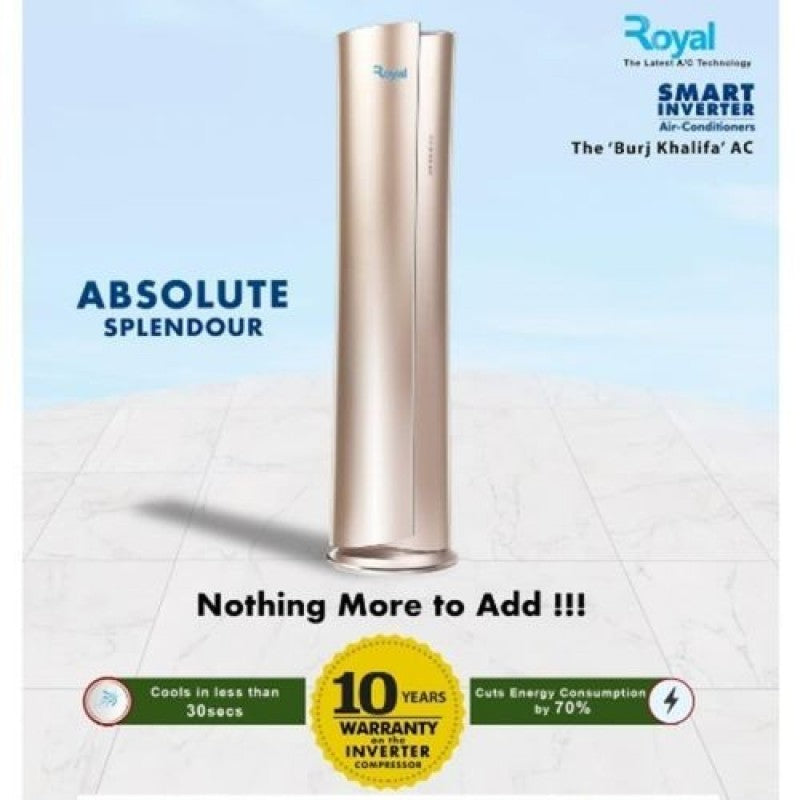 Royal 3hp Burj Khalifa Floor Standing Inverter Ac - Gold Color