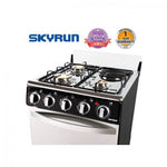 Skyrun 3 Burners+1 Electric Hotplate Gas Cooker 50x50 (GCS-3G1E/X) -Black.